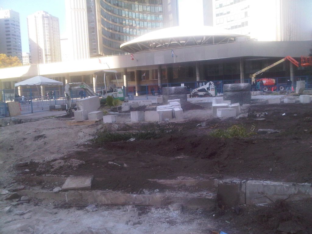 The original Peace Garden was demolished in 2010 for the $40 million Nathan Phillips Square Revitalization. Photos by Anton Wagner.